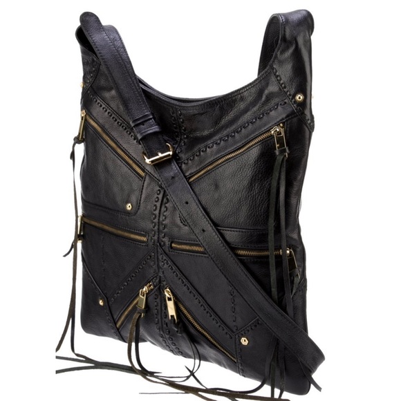 NWT-Rebecca Minkoff Women's Black Love Letters Tri Zip Bag - Picture 3 of 5